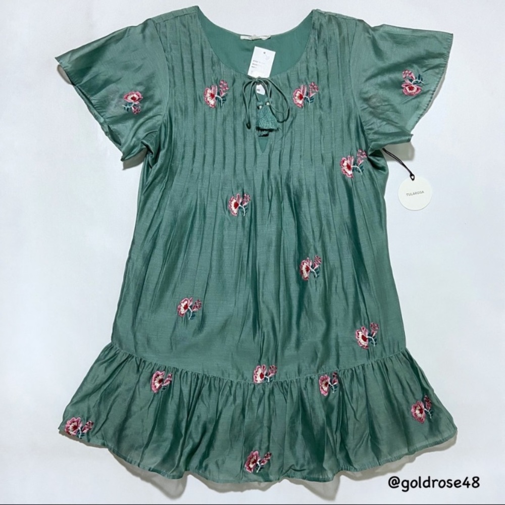 Tularosa Carson silk and cotton dress in Celadon